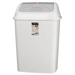 Poubelle alfi avec couvercle � charni�re, 16 l, pour d�chets m�nagers, gris clair marbr�