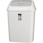 Poubelle alfi avec couvercle � charni�re, 27 l, pour d�chets m�nagers, gris clair marbr�