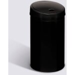 Poubelle automatique ronde, d�tecteur infra - rouge + bouton, 40 l, noir - diam�tre 32 x hauteur 62 cm ...