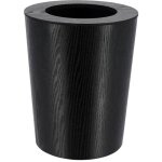 Poubelle bois facon chene 9l - noir tendance