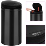 Maisonchic - poubelle  capteur automatique, poubelle portable contemporain 50 l acier au carbone noir ...