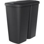 Spetebo - poubelle compacta duo avec couvercle - 45 litres - couleur : noir