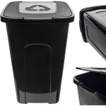 Kadax - poubelle conteneur de s�gr�gation des d�chets seau de 50 l conteneur noir