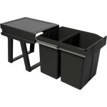 Poubelle coulissante 42l 2 seaux - profondeur : 473 mm - contenance : 42 l - largeur : 346 mm - matriau ...