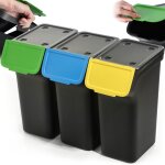 Poubelle avec couvercle, poubelle en plastique, pour le tri des déchets, rectangulaire avec couvercle ... Poubelle avec couvercle, poubelle en plastique, pour le tri des déchets, rectangulaire avec couvercle ...