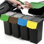 Poubelle avec couvercle, poubelle en plastique, pour le tri des déchets, rectangulaire, avec couvercle ... Poubelle avec couvercle, poubelle en plastique, pour le tri des déchets, rectangulaire, avec couvercle ...