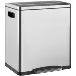 Poubelle de cuisine 2 x 15l - poubelle  pdale 2 compartiments seaux amovibles - acier inox. bross