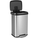 Costway - poubelle cuisine 50 litres en acier inox, poubelle rectangulaire pédale amortisseur, casier ... Costway - poubelle cuisine 50 litres en acier inox, poubelle rectangulaire pédale amortisseur, casier ...