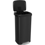 Poubelle cuisine 68l en acier inox, rectangulaire pdale amortisseur, casier pour dsodorisant, couvercle ...