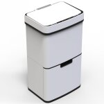 Kitchen move ? poubelle automatique 75 l ? acier inoxydable blanc ? 2 compartiments pour tri s�lectif ...