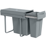 Poubelle cuisine coulissante - homcom - 30l - 2 compartiments, couvercle givr� - plastique et m�tal - ...