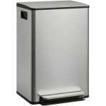 Poubelle de cuisine - homcom - 50l - seau intrieur amovible - pdale, fermeture douce - acier inoxydable ...