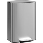 Poubelle de cuisine - homcom - 50l - seau intrieur amovible - pdale, fermeture douce - acier inoxydable ...