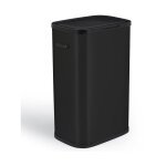 Kitchen move - poubelle de cuisine push portland noir acier inoxydable 60l