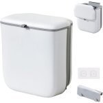 Poubelle de cuisine suspendue, poubelle de porte pliable en plastique 10l avec couvercle, poubelle murale ...