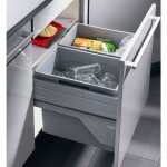 Hailo - poubelle de cuisine tri slectif 2 bacs encastrable 60l (30 + 30) euro cargo s