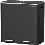 Poubelle � double compartiment 2 x 40 l, avec 15 sacs poubelles, p�dales en m�tal, 2 seaux int�rieurs ...