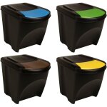 Poubelles empilables 4 pcs anthracite 100 l