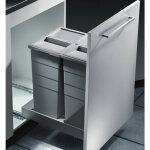 Poubelle encastrable 2 bacs pour meuble coulissant 60l (29 + 29) hailo bottom mount