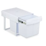 Poubelle encastrable pour la cuisine, 2 bacs de 15 litres chacun, hlp : 34, 6 x 34 x 51, 8 cm, blanche ...