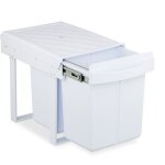 Poubelle encastrable pour la cuisine, 2 bacs de 20 litres chacun, hlp : 41, 3 x 34 x 51, 8 cm, blanche ...
