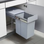 Poubelle encastrable froland 1 x 20l 34 x 26 x 42 cm gris [en. casa]