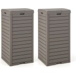 Poubelle exterieur 118l en rsine, poubelle de jardin avec couvercle et plateau extractible, double fermeture ...