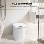 Poubelle intelligente � capteur - 16 l - blanc - automatique - sans contact - avec couvercle et lumi�re ...