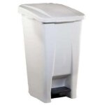 Poubelle mobile à pédale en plastique 60l blanc - rossignol professonnel Poubelle mobile à pédale en plastique 60l blanc - rossignol professonnel
