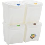 Poubelles � ordures empilables 4 pcs blanc 100 l polypropyl�ne cfw355155