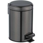 Poubelle � p�dale leman, mini poubelle salle de bain, capacit� 3l, acier inox, 17x25x22, 5 cm, noir m�tallique ...