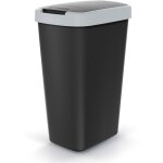 Poubelle en plastique rectangulaire noire - 45 litres - poubelle avec couvercle basculant