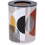 Poubelle de salle de bain 5l avec couvercle amovible d�co trendy jaune et terracotta - tendance