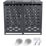 Mophorn poubelle de rangement, 2 x 52, 79 gallons, abri extrieur tanche, armoire verrouillable horizontale ...