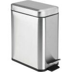 Poubelle rectangulaire en métal avec couvercle, poubelle compacte avec doublure amovible et poignée pour ... Poubelle rectangulaire en métal avec couvercle, poubelle compacte avec doublure amovible et poignée pour ...