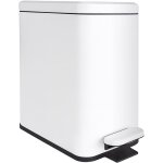 Poubelle relaxdays, 10 litres, 16 cm de large, fermeture douce, p�dale, seau amovible, cuisine et bain, ...