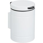 Poubelle de salle de bain, 3 l, montage mural, mcanisme de fermeture, seau intrieur, mtal, blanche ...