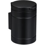 Poubelle de salle de bain, 3 l, montage mural, mcanisme de fermeture, seau intrieur, mtal, noire - ...