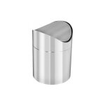 Poubelle salle de bain inox, argent - -