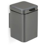 Poubelle salle de bain, montage mural, 3 l, mcanisme fermeture, seau intrieur amovible, gris - relaxdays ...