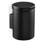 Poubelle de salle de bain murale, 3 litres, mcanisme de fermeture, seau intrieur, mtal, noire - relaxdays ...