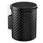 Poubelle de salle de bain murale, ronde, 5 litres, mcanisme de fermeture, seau intrieur, mtal, noire ...
