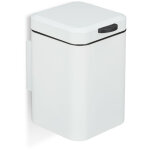 Poubelle salle de bain, rectangulaire, montage mural, 6 litres, seau intrieur, mcanisme fermeture, ...