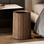 Poubelle sans couvercle � effet bois style chinois nouveau vintage luxueux �l�gant 12l avec roulettes, ...