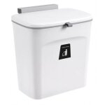 Poubelle suspendue 9l de cuisine, petite poubelle avec couvercle et grattoir pour portes d'armoires chambre ...