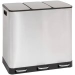 5five simply smart - poubelle de cuisine de tri 3 bacs 3x18l ariane inox five