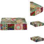 Pouf carr en coton fait  la main 50 x 50 x 12 cm vert - pouf - fauteuil pliable - dcoration intrieure ...