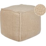 Beliani - pouf carr� coussin en polyester 40 x 40 x 40 cm moelleux marron clair alipur