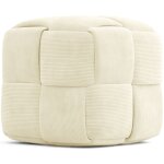 Privatefloor - pouf carré tapissé en velours côtelé - design moderne - cube ivoire Privatefloor - pouf carré tapissé en velours côtelé - design moderne - cube ivoire