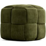 Privatefloor - pouf carr tapiss en velours ctel - design moderne - cube olive